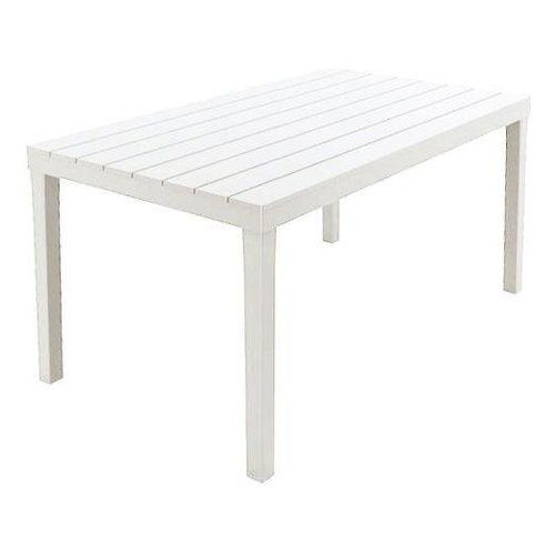 Nessuno Tavolo in resina plastica da esterno giardino bianco 138x80x72h Sumatra