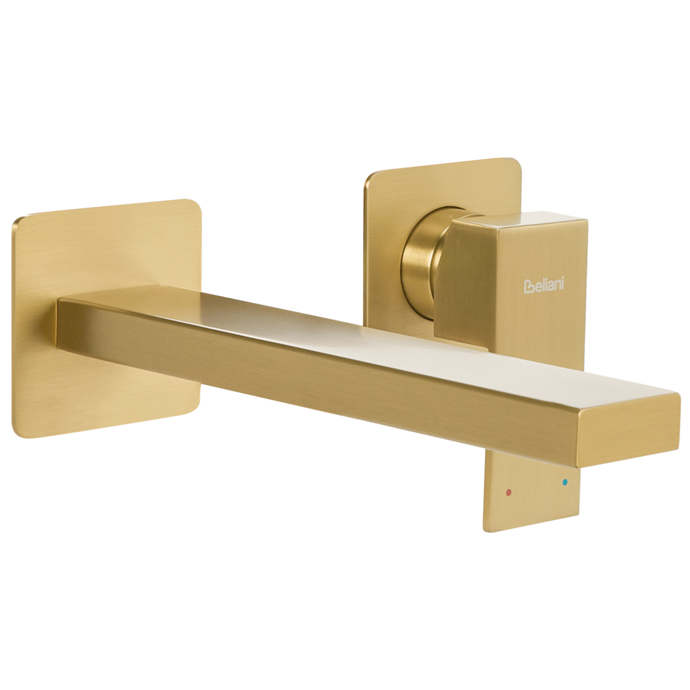 Beliani Wall Mounted Basin Mixer Tap Antofagasta Gold