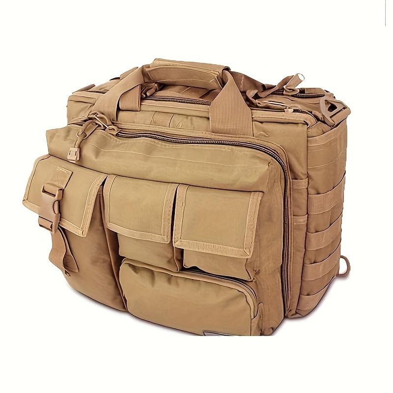 WTEMPO Tactical Messenger Bag, Tactical Briefcase for Man Military Laptop Bag Messenger Shoulder Bag khaki
