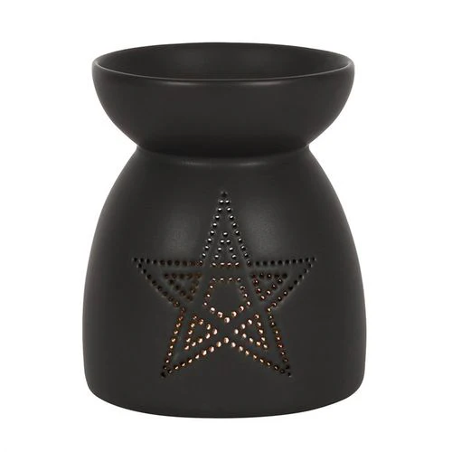 Pentagram Oil Burner Spooky Decor, Scented - Black