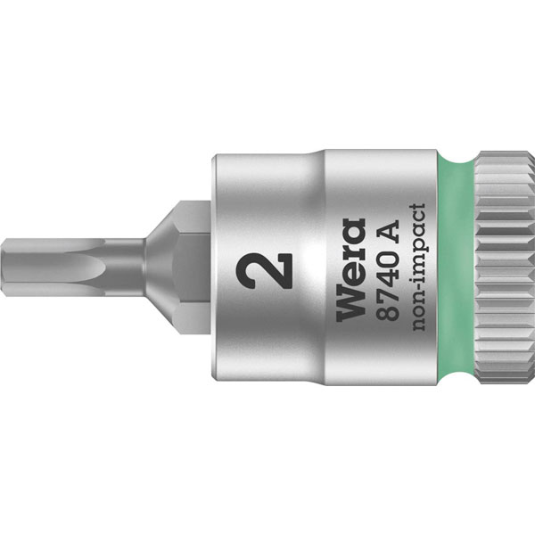 Wera 8740 2.5 X 28Mm Bit Socket, Hex, Size 2.5Mm, 28Mm