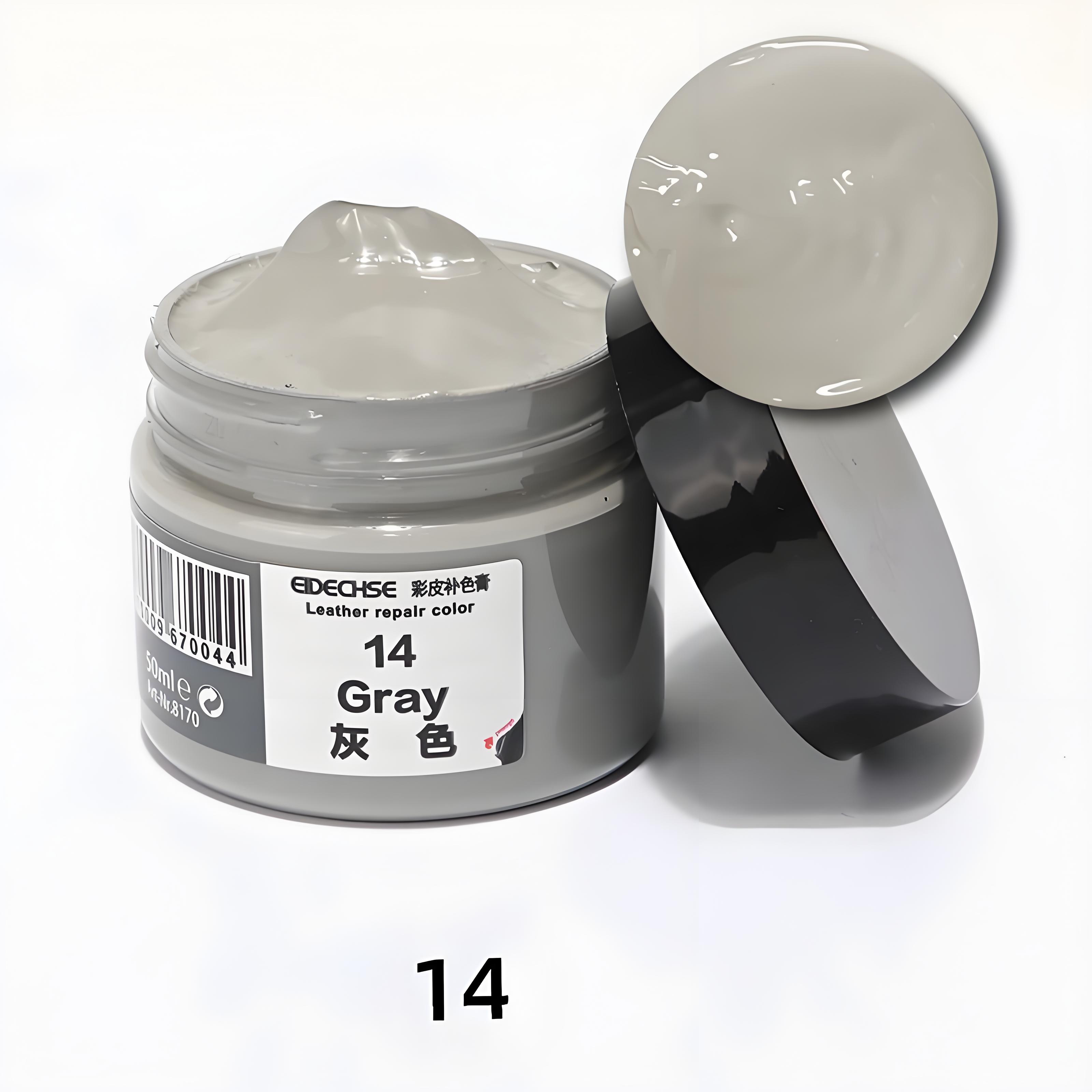 YJMP 50ml Leather Repair Cream Filler Compound Leather Restoration For Shoe CarSeat Sofa Coats Holes Scratch Crack Restore Repair Color gray