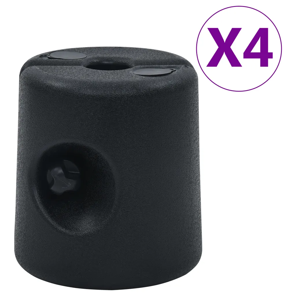 VidaXL Gazebo Weights 4 pcs PE Black