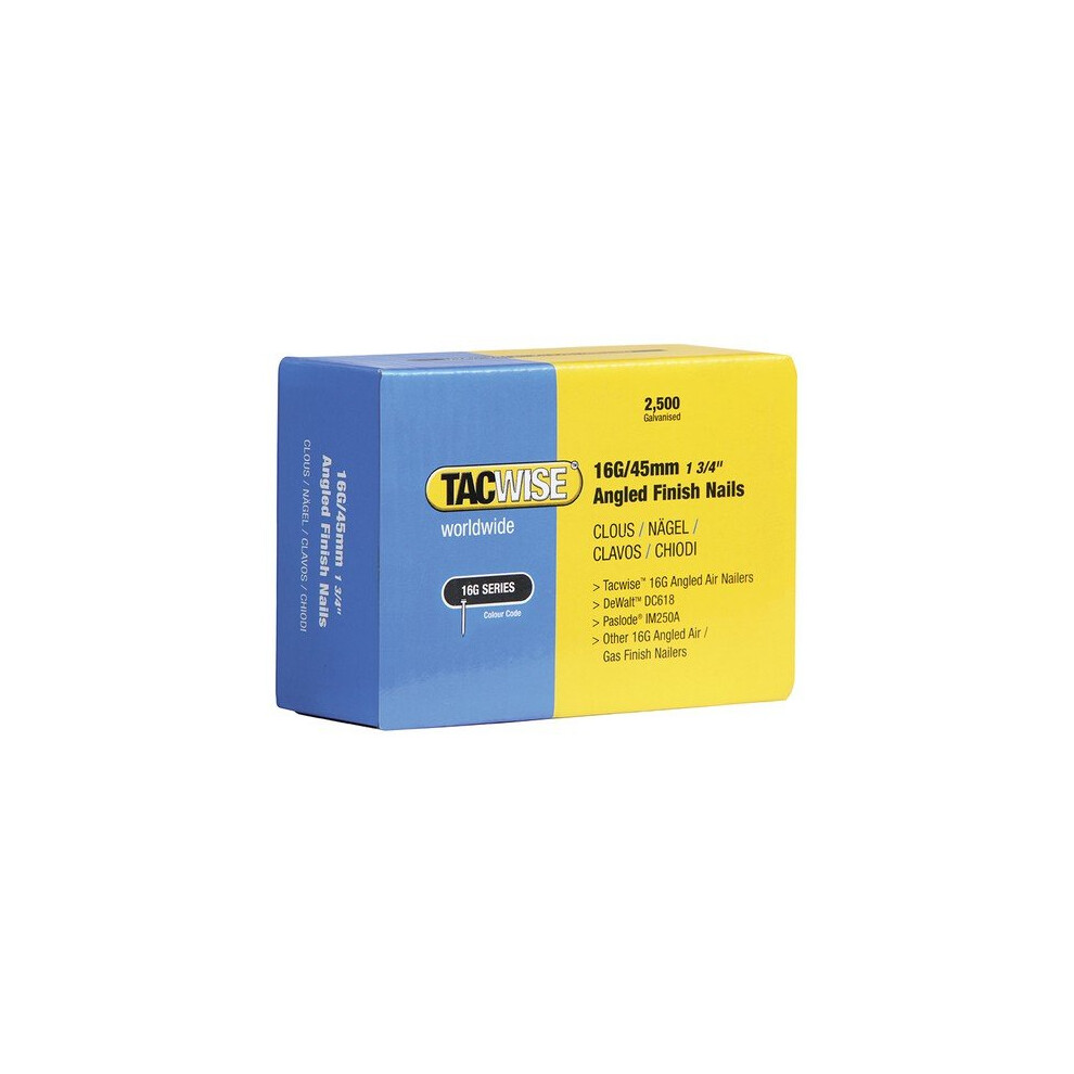 TACWISE Boîte de 2500 clous de finition à angle de type 16G L. 32 mm - TA-0769 - Tacwise