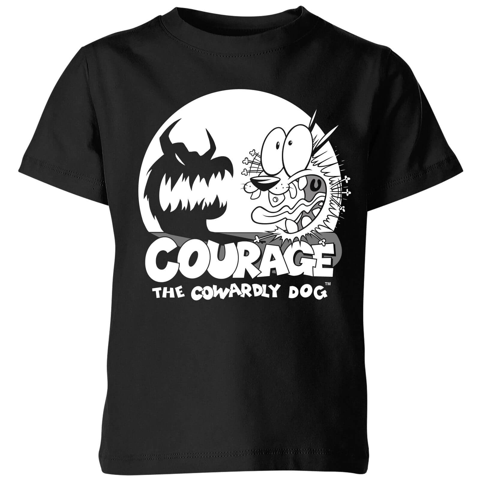 Original Hero Courage The Cowardly Dog Spotlight Kids' T-Shirt - Black - 5-6 Years