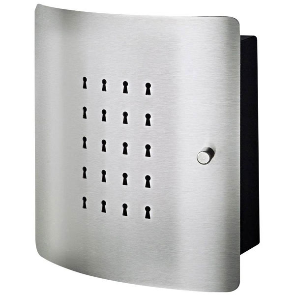 Burg Wächter Slot 6220 10 Hook Wall Mounted Stainless Steel Locking Key Cabinet gray