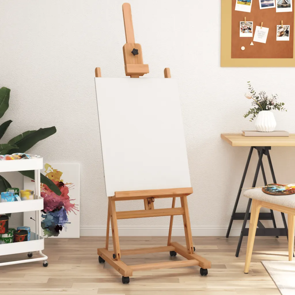 VidaXL Easel Stand Wooden Artist Easel Floor Studio Easel Solid Beech Wood