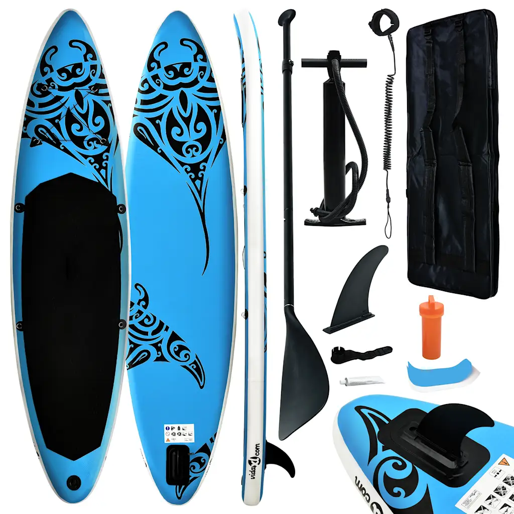 VidaXL Inflatable Stand Up Paddleboard Set 305x76x15 cm Blue