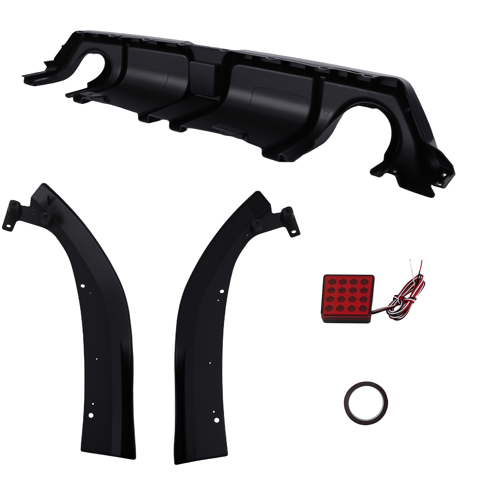 MaXpeedingrods Black Bumper Kit compatible for Honda Civic Sedan 2016-2021 PP Rear Diffuser Lip Spoiler
