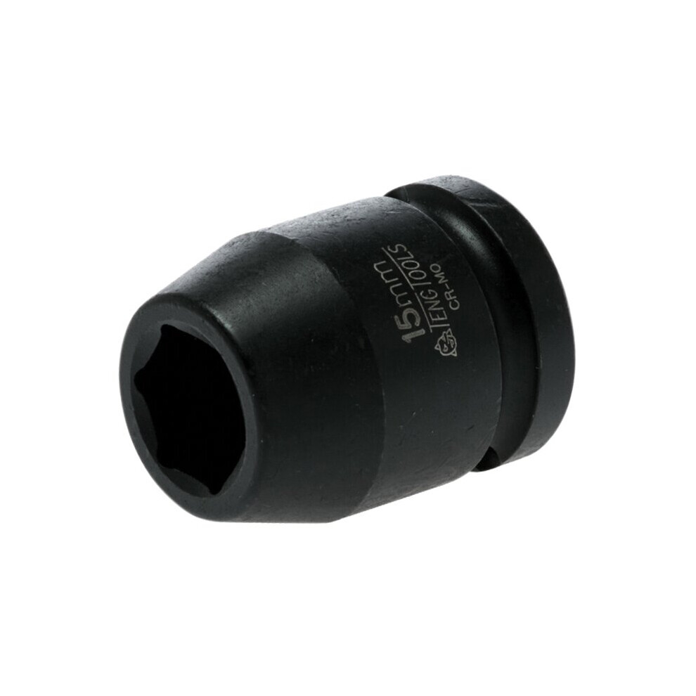 Teng Tools 15mm, 1/2 in Drive Impact Socket Hexagon, 30 mm length