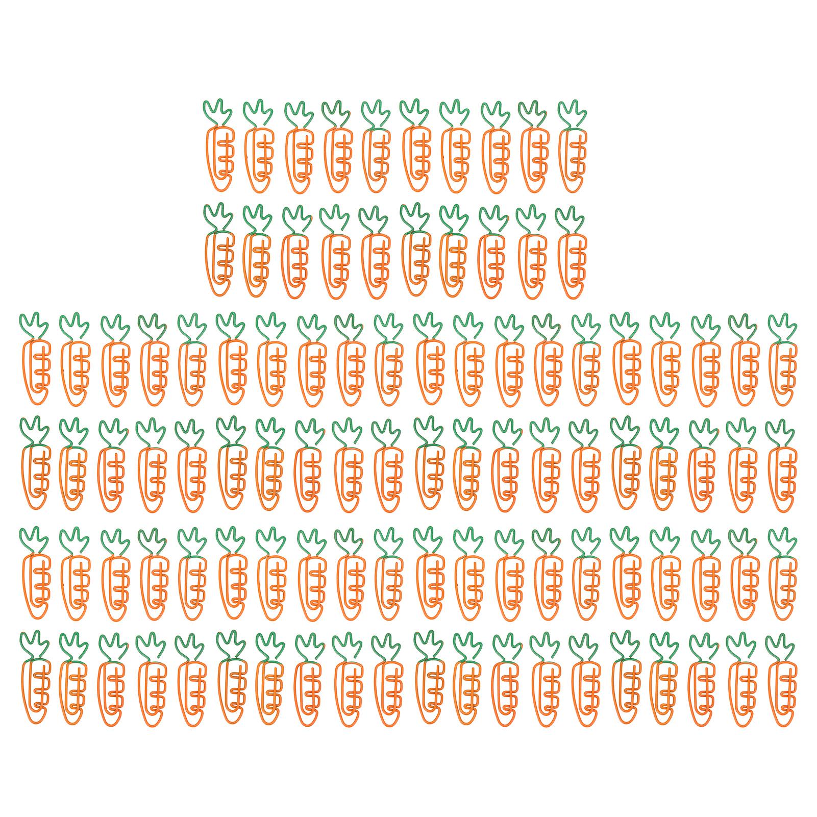 Automobile And Motorcycle Supplies 100Pcs Carrot Paper Clips Carrot Style Electroplated Metal Nonslip Rustproof Cute Paper Clips for