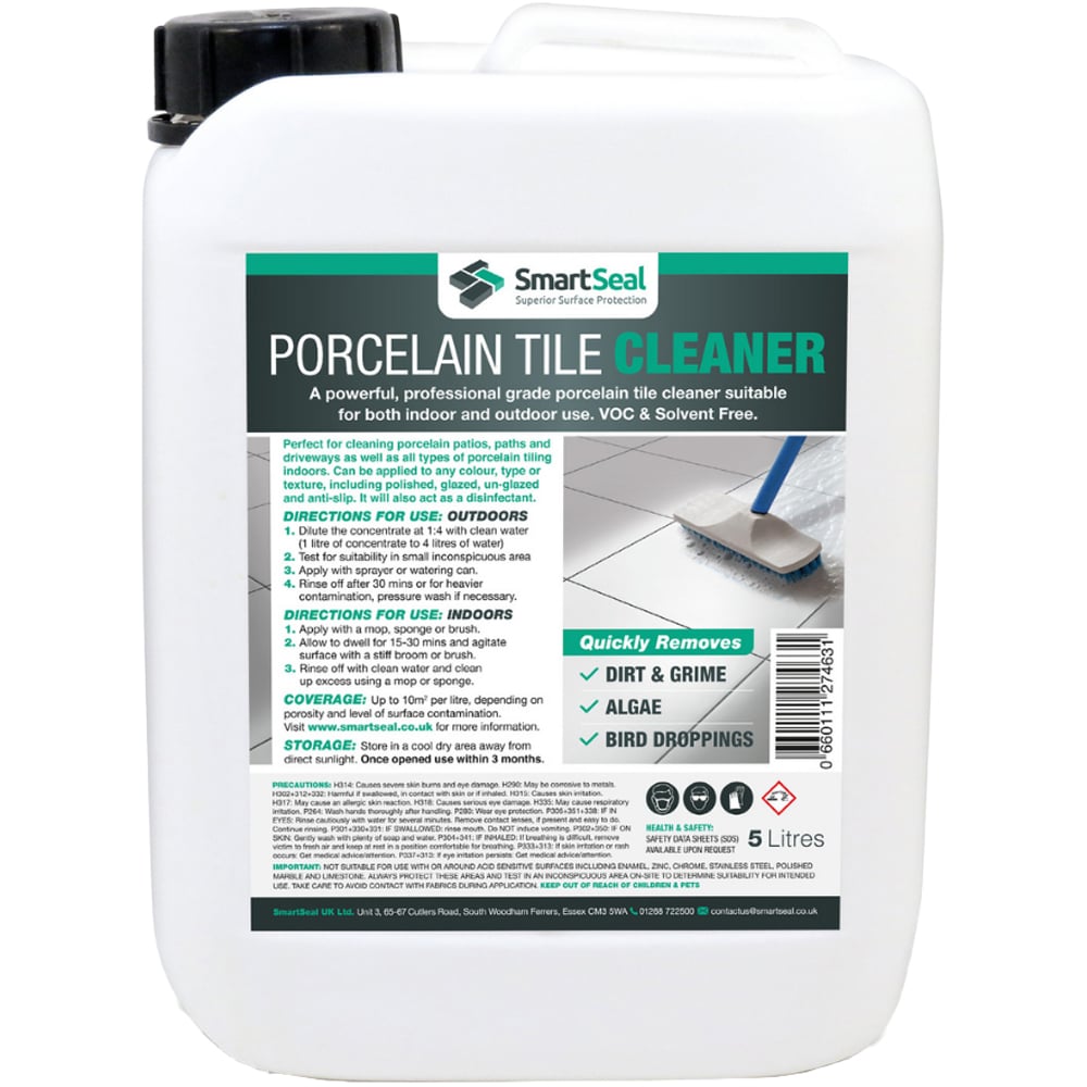 B&Q Smartseal Porcelain Tile Cleaner, Ultimate Porcelain Cleaner, For Patios, Drives And Indoor Porcelain Tiles, 5L