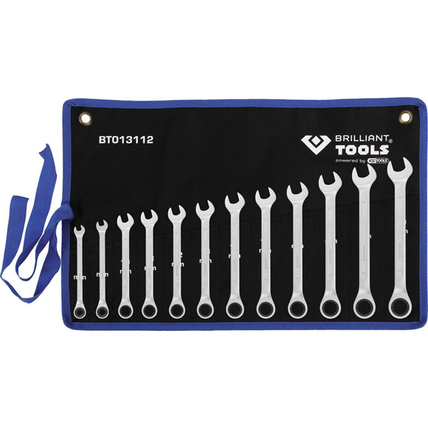 KS Tools Brilliant Tools BT013112 Ratcheting Wrench Set 8-53mm 12Pieces Chr...