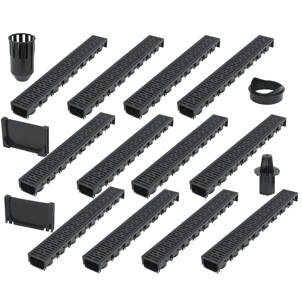 VidaXL Drainage Channels 12 pcs Plastic 12 m