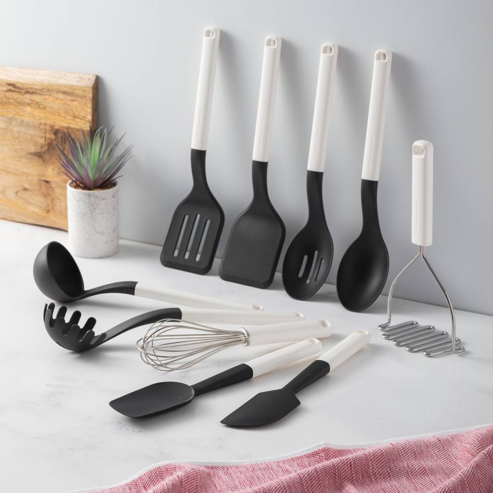 KitchenAid 10pc Porcelain White Kitchen Utensil Set