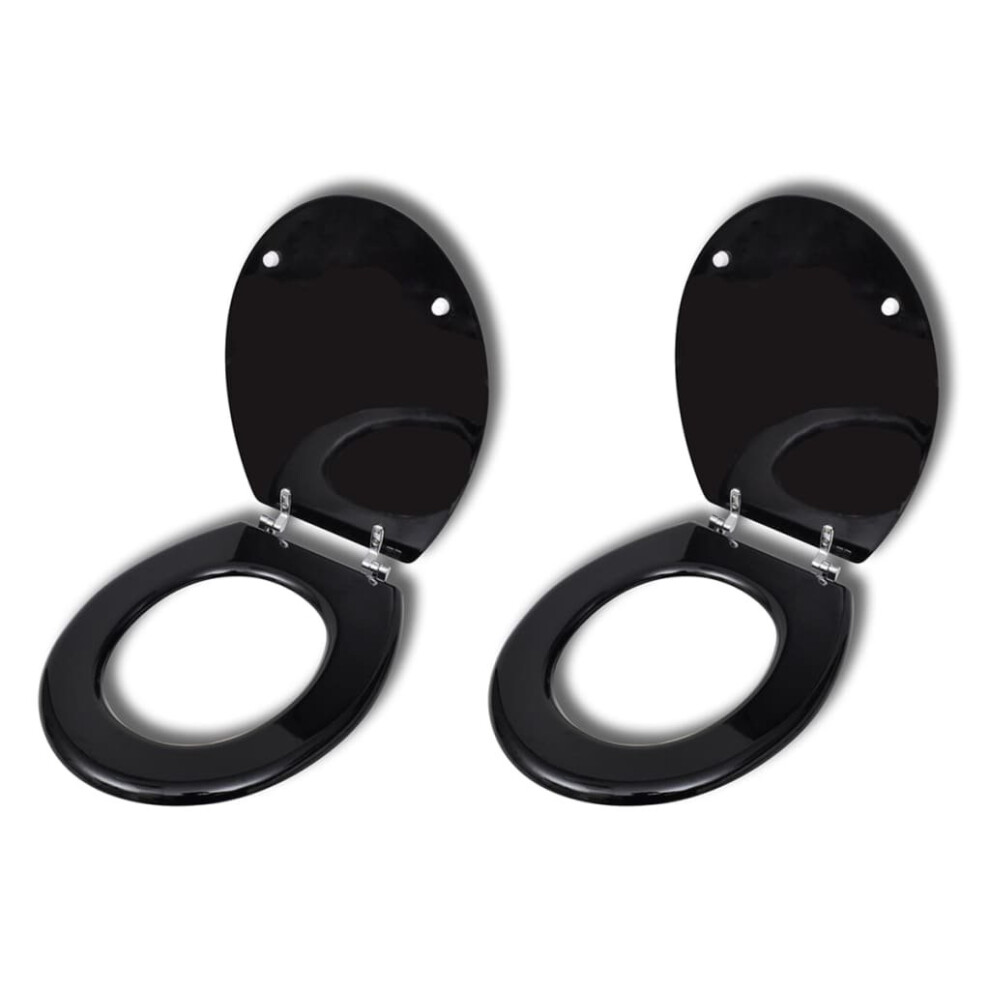 VidaXL Toilet Seats with Lids 2 pcs MDF Black
