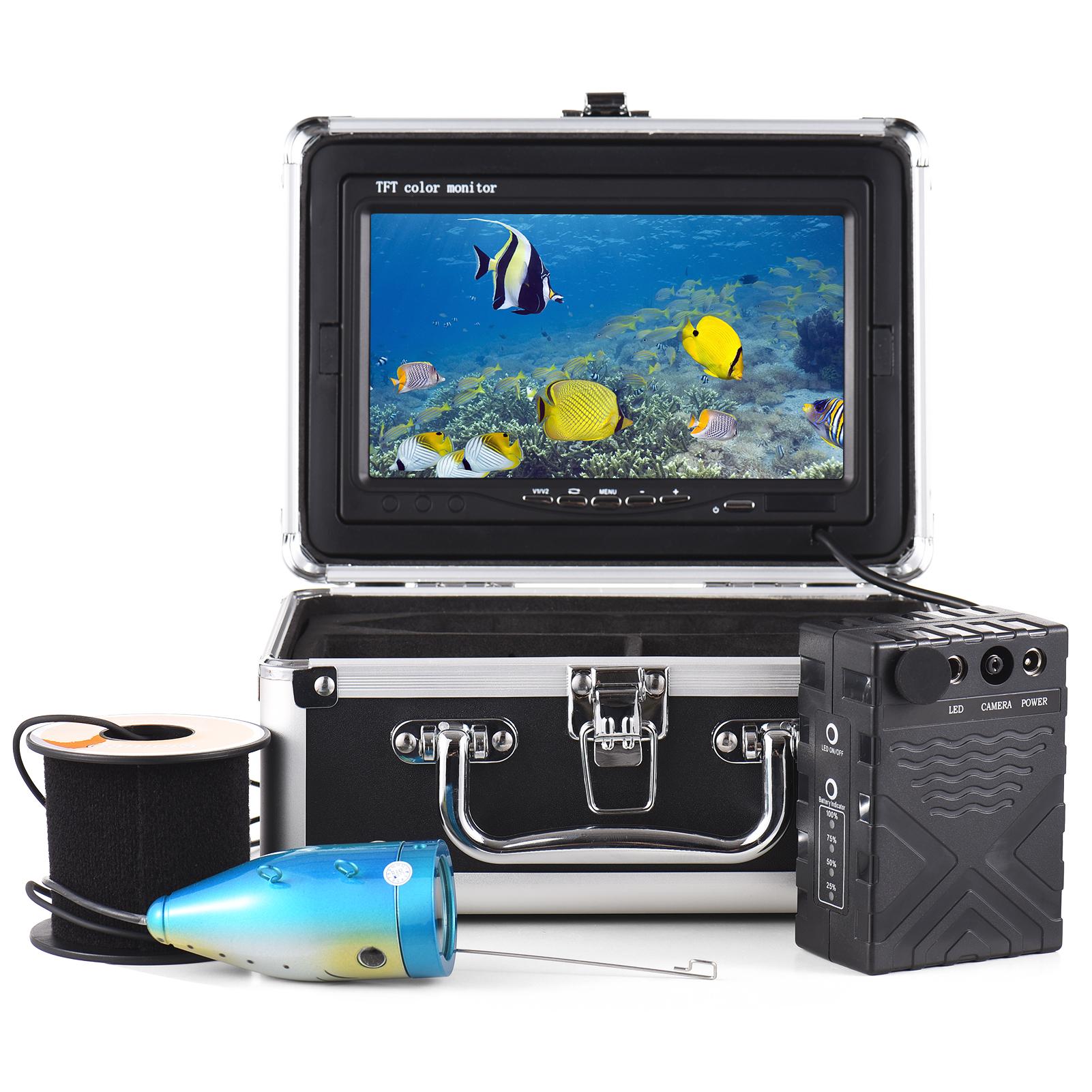 Lixada 1200tvl Underwater Fishing Camera Fish Finder With 12 Ir Leds 7inch/9inch Lcd Display 15m/30m/50m 7" Monitor X 15m Cable