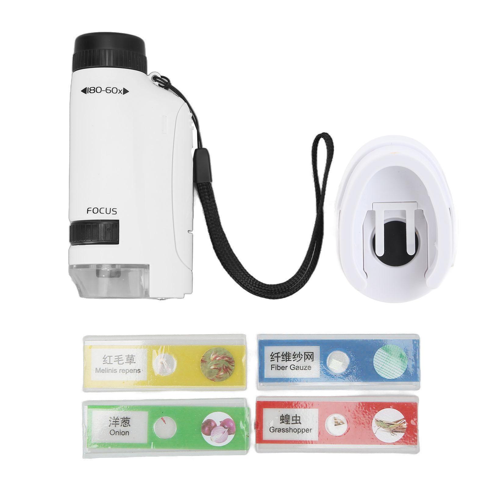 KKmoon 2211 Small Handheld Round Handle Microscope 60X to 120X Mini Pocket Microscope with LED Light