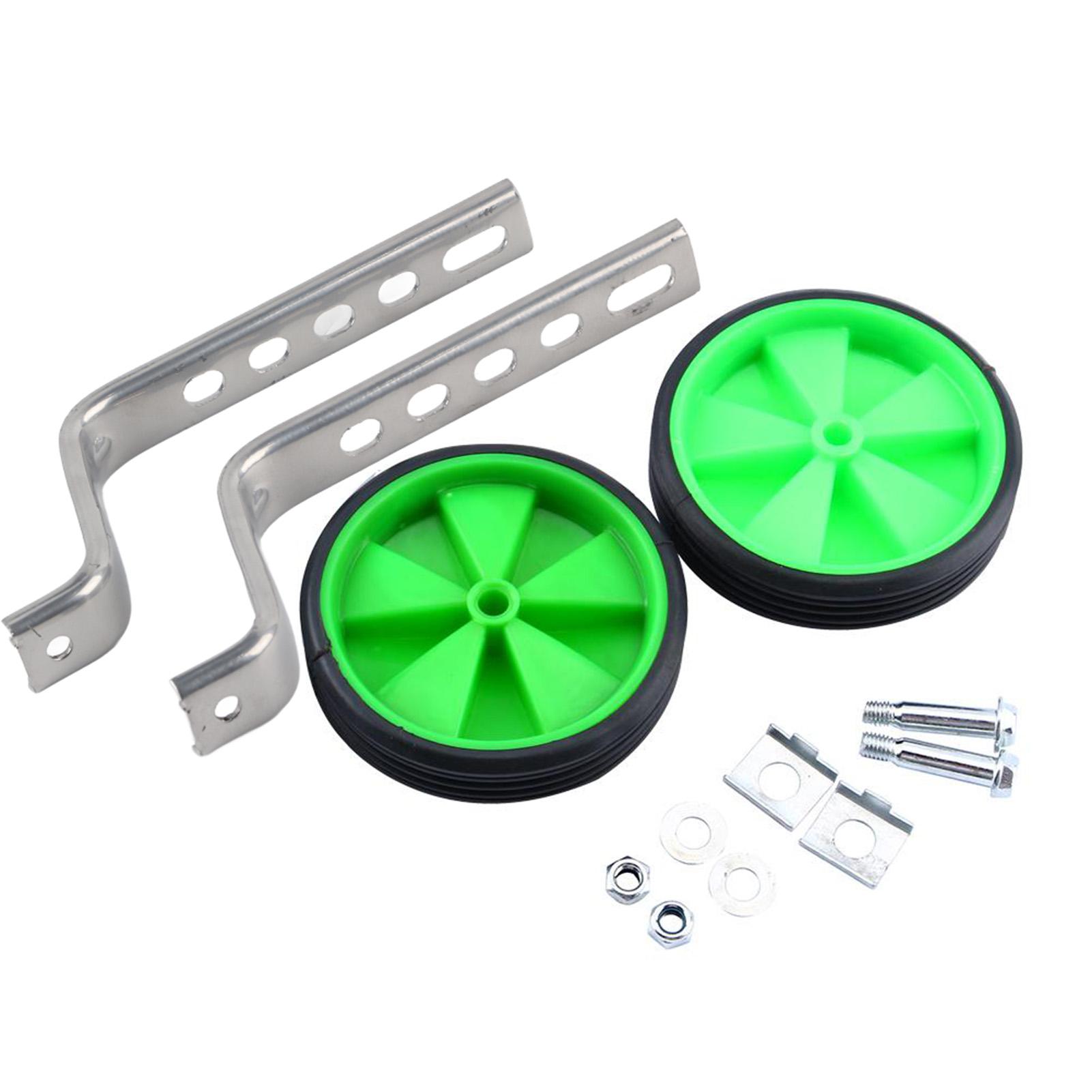 Wosawe Outdoor Sports 2Pcs Adjustable Training Side Wheels Stabilizer for Children 12?20 Bicycle Balance(Green)