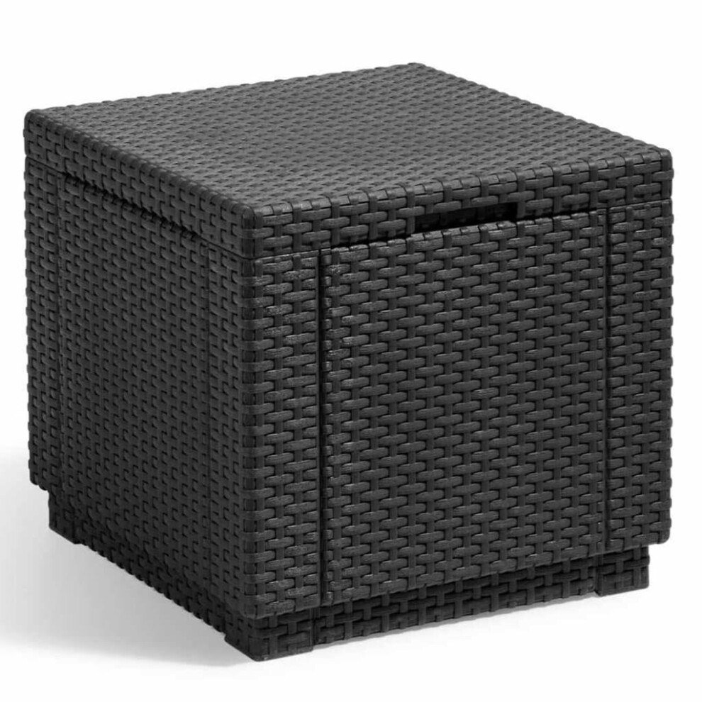 Allibert Cube Storage Pouffe Graphite 213816