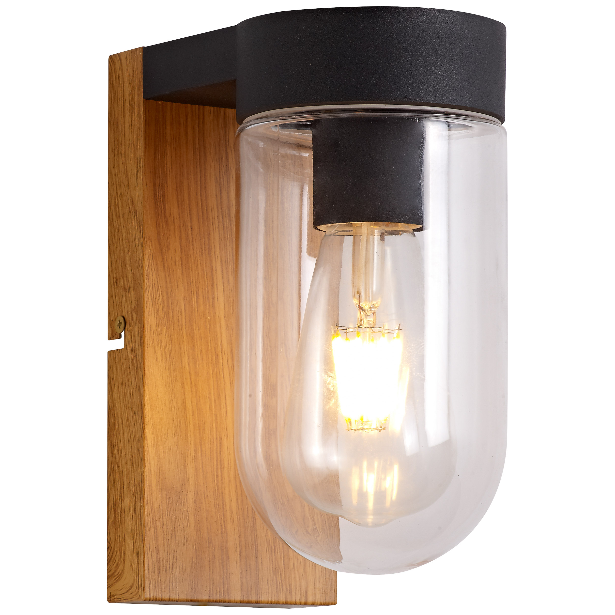 Brilliant Cabar outdoor wall light in a wood look