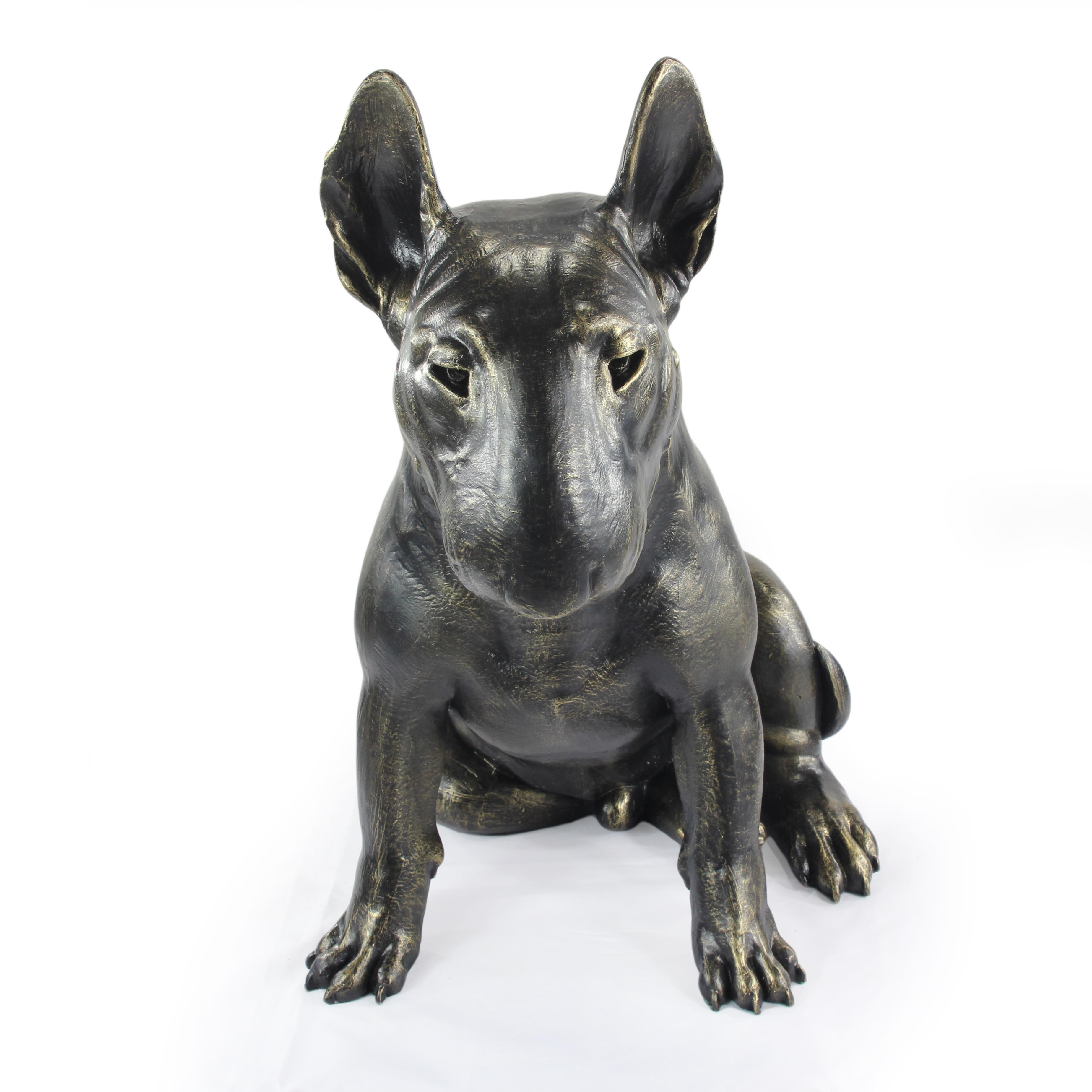 PetPassion Boutique Bull Terrier, Bully II - Life-size dog statue, 1:1 scale figure, statue for the garden by Art-Dog brown
