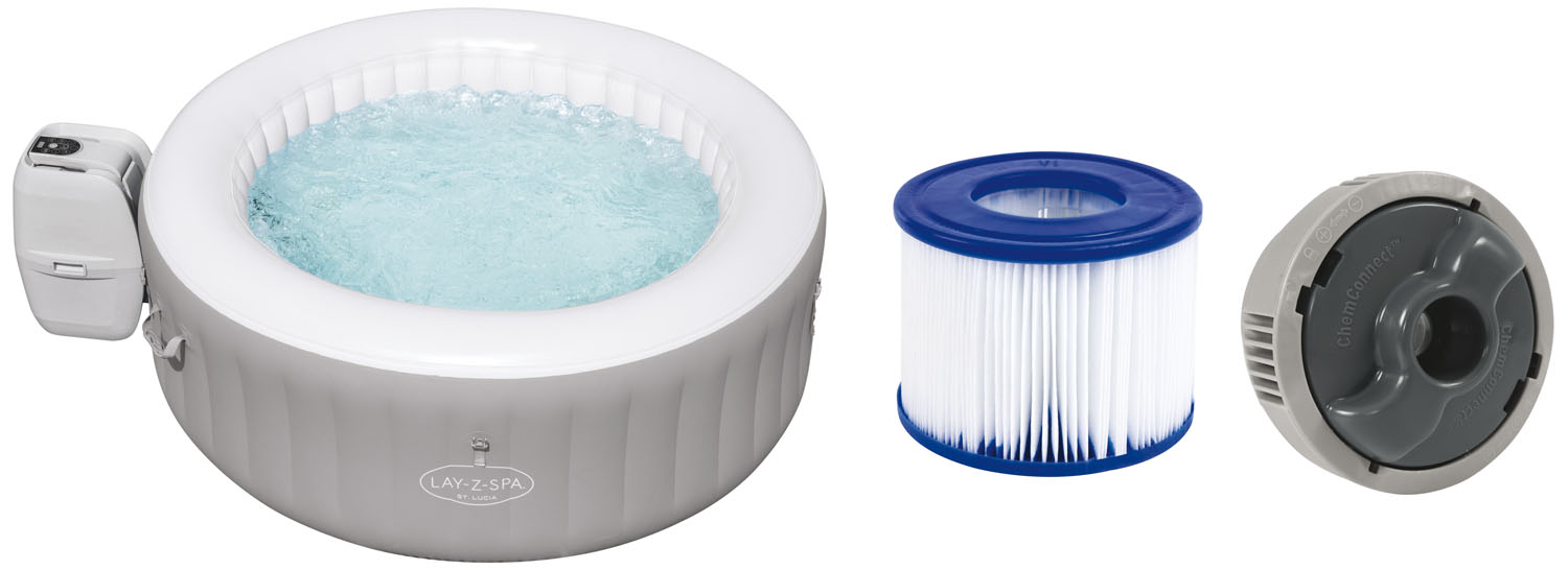 Bestway Piscina idromassaggio gonfiabile da esterno per 3 persone St.Lucia 60037