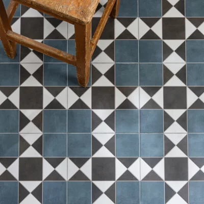 Ca’Pietra Willsden Nautical Blue & Brown Matt Porcelain Indoor Floor & Wall Tile, Pack Of 10, (L)330mm (W)330mm