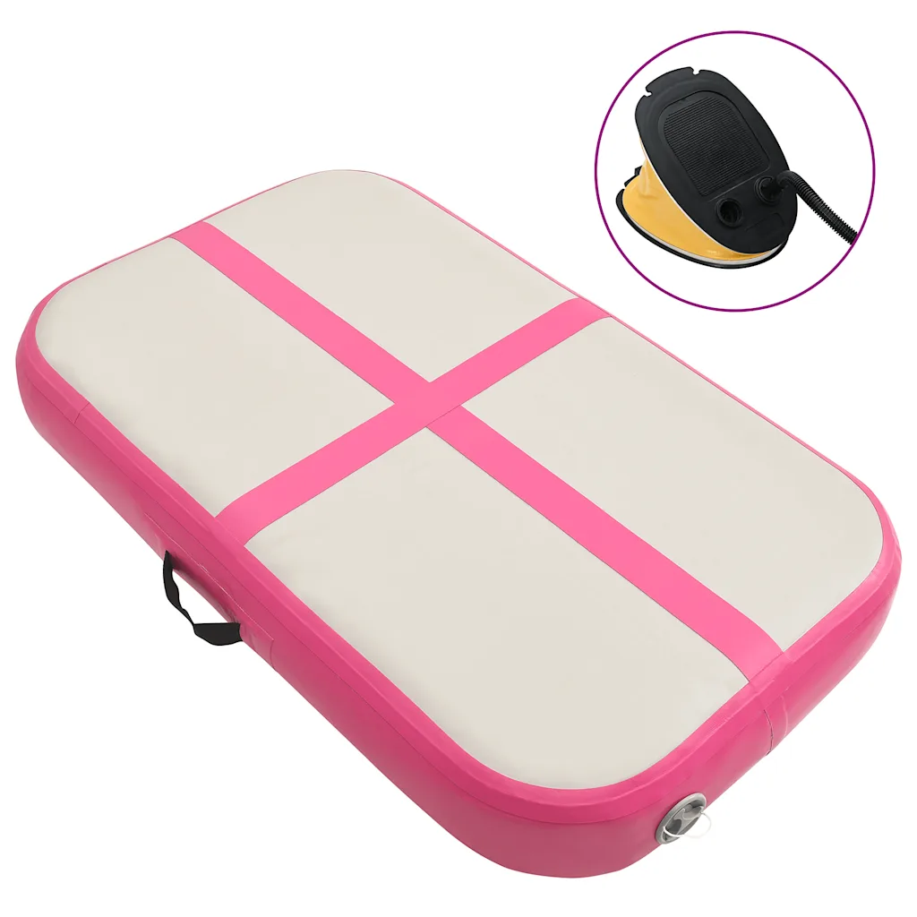VidaXL Inflatable Gymnastics Mat with Pump 60x100x10 cm PVC Pink