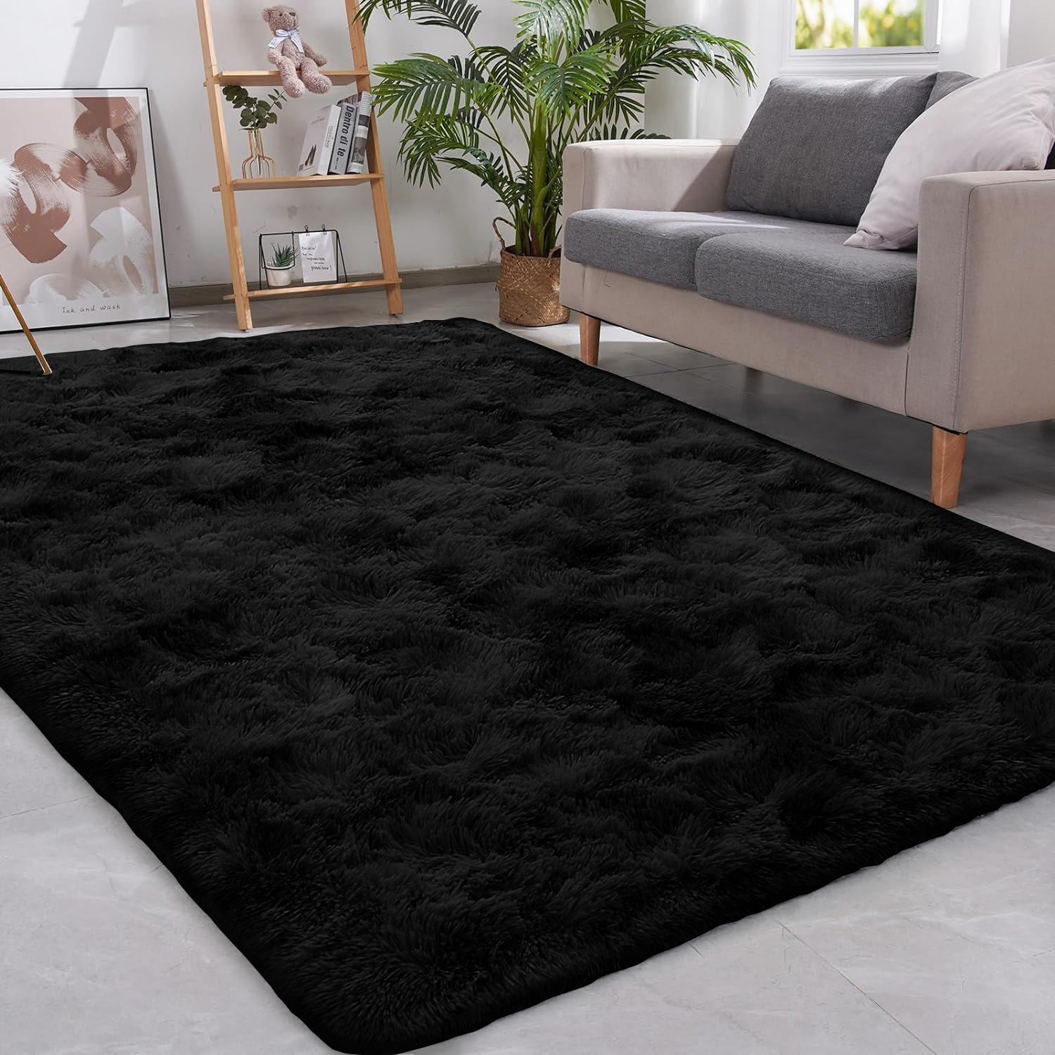 Binchi Furniture Fluffy Rugs Shaggy Bedroom Area Rugs Shaggy Non-Slip Rugs, Machine Washable Soft Shaggy Rugs Modern Soft Plush Rugs 50cmx80cm