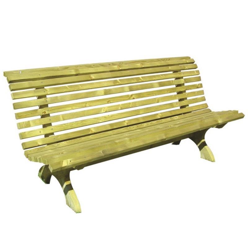 Senza MarcaGenerico Panchina in legno da esterno per giardino e terrazza 3 posti Lasa Green Park