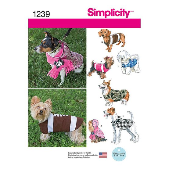 Simplicity Patterns Simplicity Dog Coat Sewing Pattern, 1239