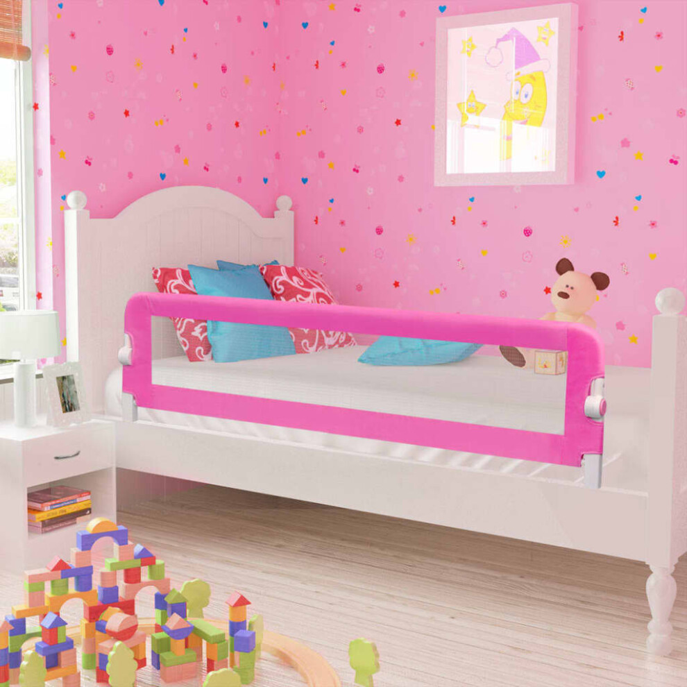 VidaXL Toddler Safety Bed Rail 2 pcs Pink 150x42 cm