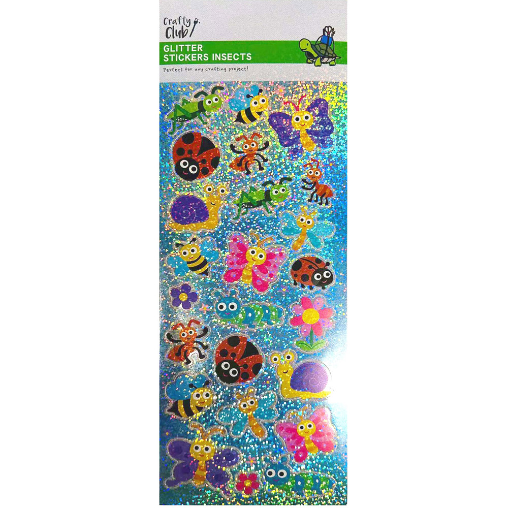 Crafty Club Glitter Stickers - Insects