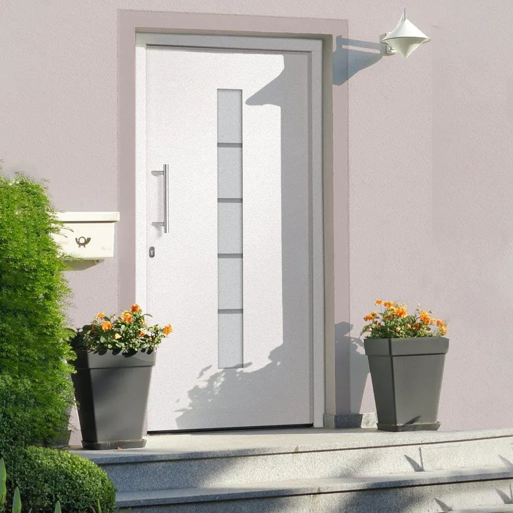 VidaXL Front Door Aluminium and PVC White 100x210 cm