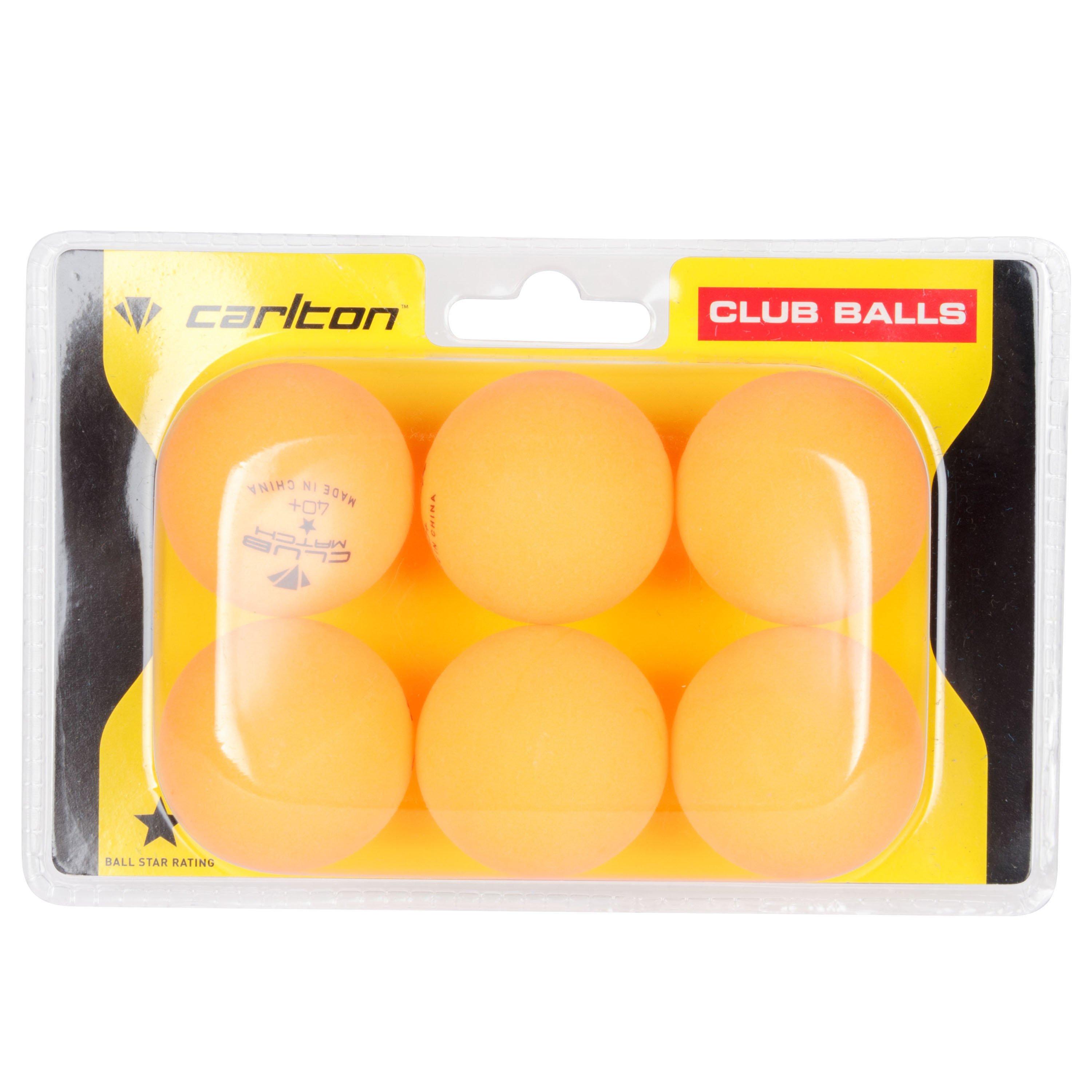 Carlton Club Table Tennis Balls 6 Pack Adults - Orange