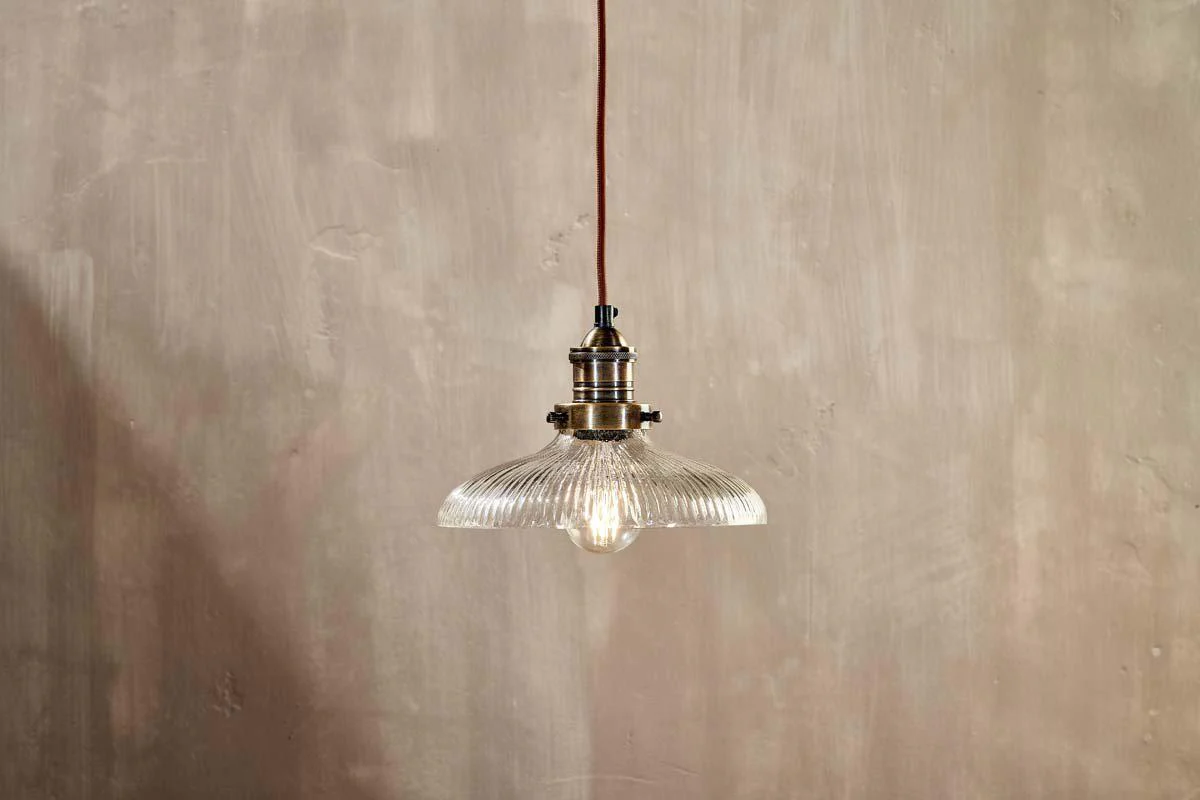 Nkuku Zowie Recycled Glass Pendant | Lights | Antique Brass | Small