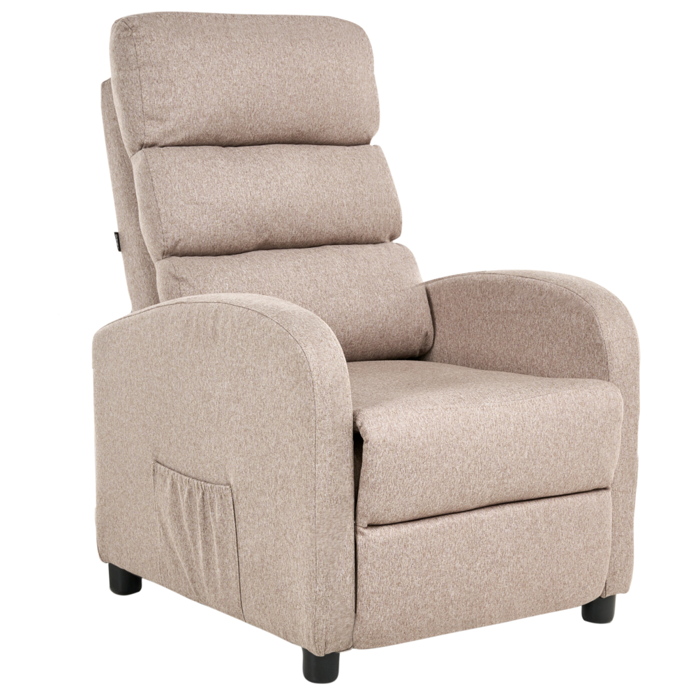 Beliani Recliner Chair Otus Fabric Taupe