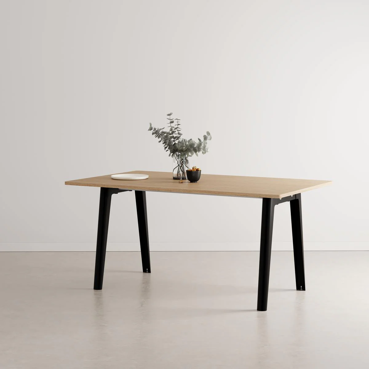 Tiptoe New Modern Dining Table - Graphite black / Eco-certified wood top / Medium : 160cm Rectangular Dining Tables Wooden Dining Tables Designer Furn