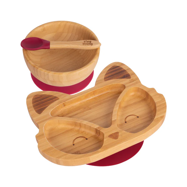 Tiny Dining Children's Bamboo Suction Fox Dinner Set