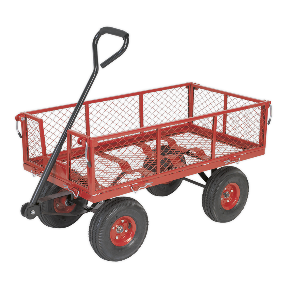 Sealey CST997 Platform Truck with Removable Sides Pneumatic Tyres 200kg Capacity