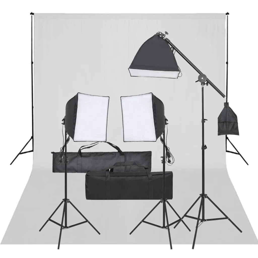 VidaXL Photo Studio Kit with Light Set and Backdrop