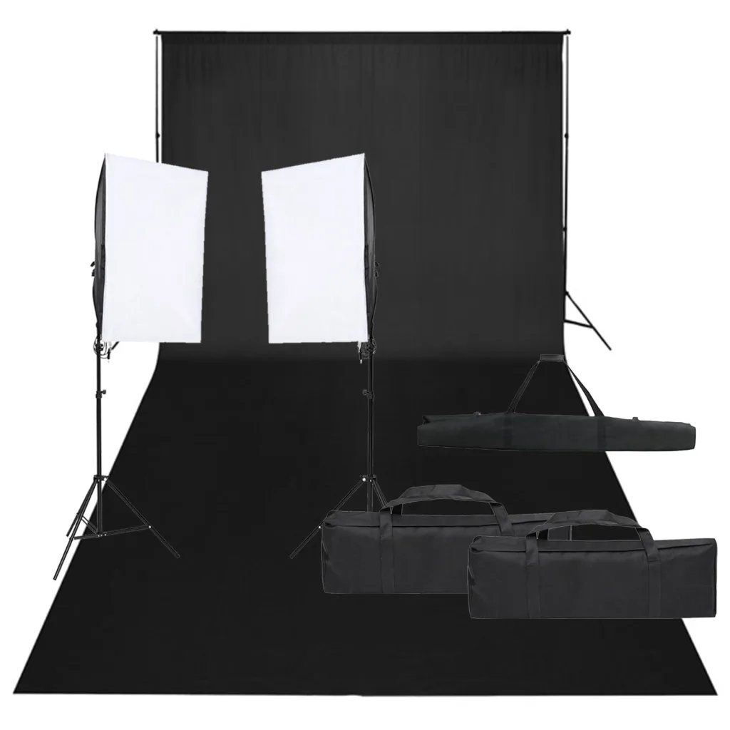 VidaXL Photo Studio Kit with Light Set and Backdrop