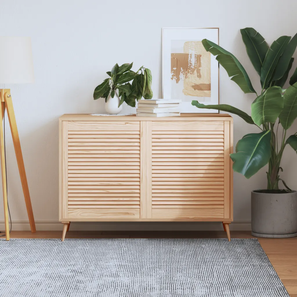 VidaXL Louvred Doors 2 pcs Solid Pine Wood 69x59.4cm