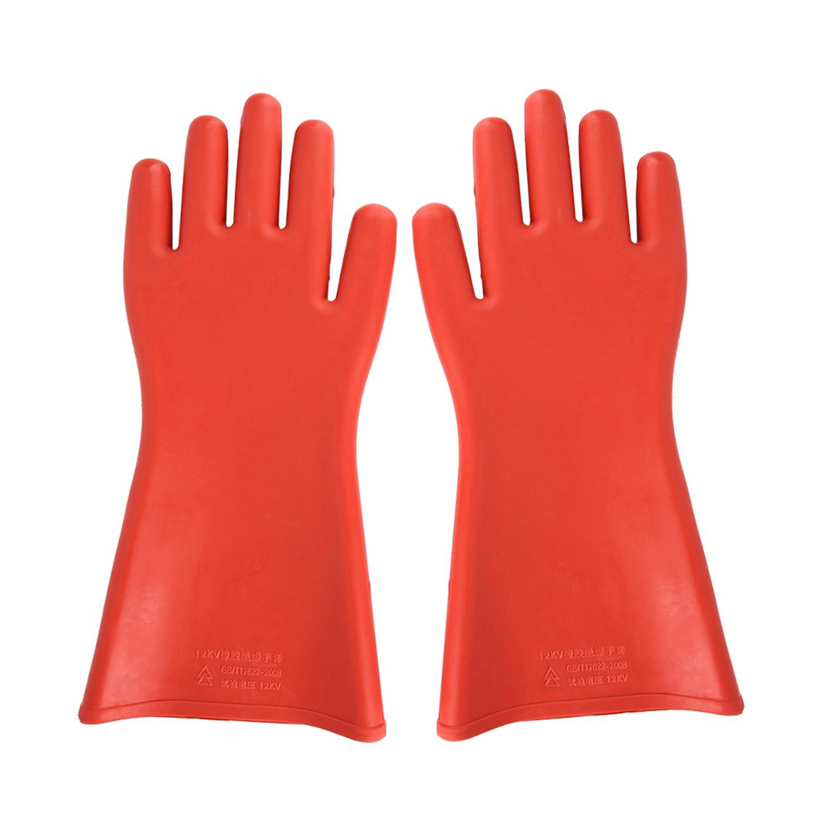 COSYHOME 12KV High Voltage Proof Rubber Insulated Gloves Waterproof Safety Electrical Protective Gloves