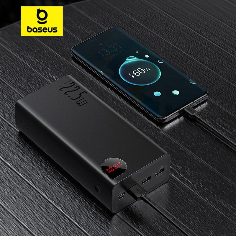 Baseus Adaman Digital Display Quick Charge Power Bank 22.5W 40000mAh capacity: 20000mAh black