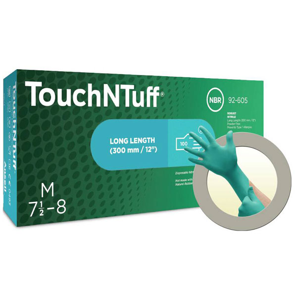 Ansell 92-605 Touch N Tuff Gloves 8.1/2-9" (PK-100)