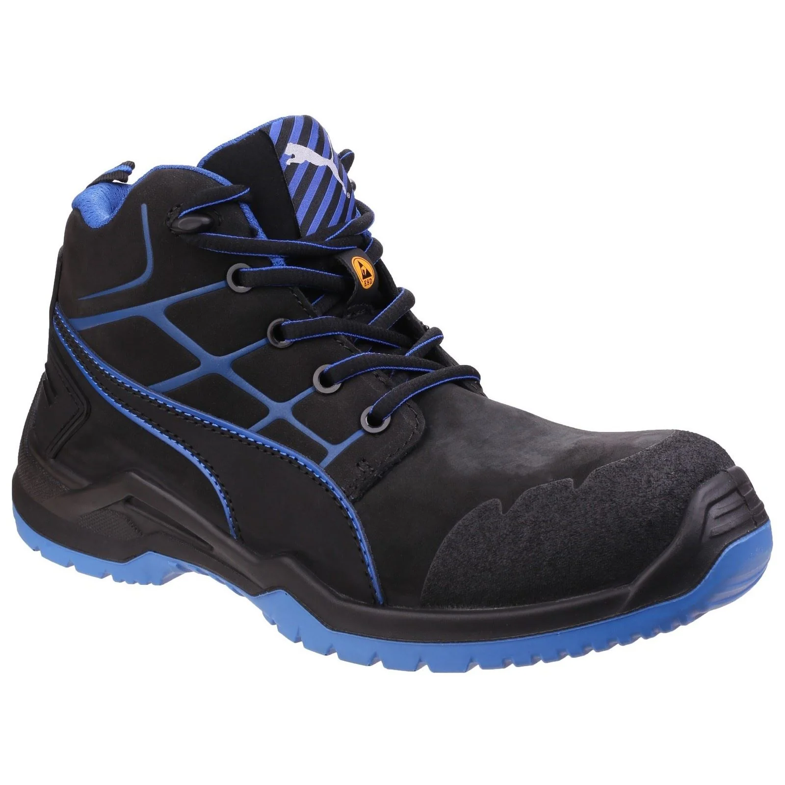 PUMA SAFETY Men's 'Krypton' Leather Safety Boots|Size: 12|blue