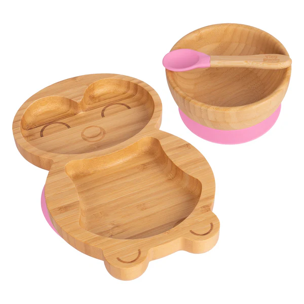 Tiny Dining Children's Bamboo Suction Penguin Dinner Set