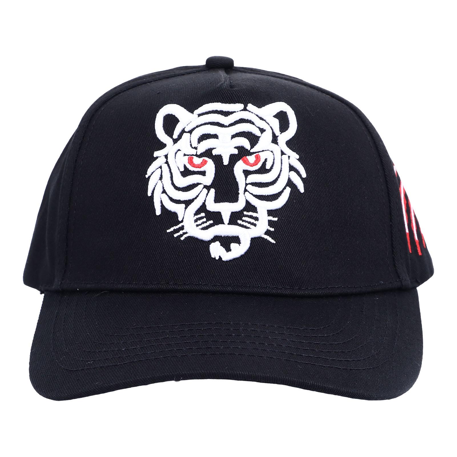 Fishine Baseball Cap Hard Top White Tiger Embroidered Black Baseball Cap Stylish Unisex Baseball Caps